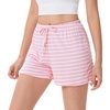 image:imageWiWi Bamboo Visose Pajama Shorts for Women Soft Sleep Bottoms Plus Size Lounge Boxers Pj Sleepwear Bottom S4XApink White Stripe