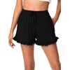 image:imageWiWi Bamboo Visose Pajama Shorts for Women Soft Sleep Bottoms Plus Size Lounge Boxers Pj Sleepwear Bottom S4XBblack