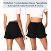image:imageWiWi Bamboo Visose Pajama Shorts for Women Soft Sleep Bottoms Plus Size Lounge Boxers Pj Sleepwear Bottom S4XBblack