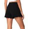 image:imageWiWi Bamboo Visose Pajama Shorts for Women Soft Sleep Bottoms Plus Size Lounge Boxers Pj Sleepwear Bottom S4XBblack