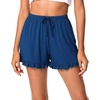 image:imageWiWi Bamboo Visose Pajama Shorts for Women Soft Sleep Bottoms Plus Size Lounge Boxers Pj Sleepwear Bottom S4XBblue Depth
