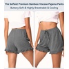 image:imageWiWi Bamboo Visose Pajama Shorts for Women Soft Sleep Bottoms Plus Size Lounge Boxers Pj Sleepwear Bottom S4XBdark Heather Grey