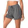 image:imageWiWi Bamboo Visose Pajama Shorts for Women Soft Sleep Bottoms Plus Size Lounge Boxers Pj Sleepwear Bottom S4XBdark Heather Grey