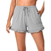 image:imageWiWi Bamboo Visose Pajama Shorts for Women Soft Sleep Bottoms Plus Size Lounge Boxers Pj Sleepwear Bottom S4XBheather Grey