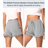 image:imageWiWi Bamboo Visose Pajama Shorts for Women Soft Sleep Bottoms Plus Size Lounge Boxers Pj Sleepwear Bottom S4XBheather Grey