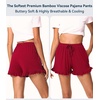 image:imageWiWi Bamboo Visose Pajama Shorts for Women Soft Sleep Bottoms Plus Size Lounge Boxers Pj Sleepwear Bottom S4XBwine Red