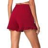 image:imageWiWi Bamboo Visose Pajama Shorts for Women Soft Sleep Bottoms Plus Size Lounge Boxers Pj Sleepwear Bottom S4XBwine Red