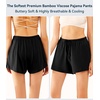 image:imageWiWi Bamboo Visose Pajama Shorts for Women Soft Sleep Bottoms Plus Size Lounge Boxers Pj Sleepwear Bottom S4XCblack