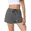 image:imageWiWi Bamboo Visose Pajama Shorts for Women Soft Sleep Bottoms Plus Size Lounge Boxers Pj Sleepwear Bottom S4XCblack White Stripe