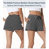 image:imageWiWi Bamboo Visose Pajama Shorts for Women Soft Sleep Bottoms Plus Size Lounge Boxers Pj Sleepwear Bottom S4XCblack White Stripe