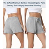 image:imageWiWi Bamboo Visose Pajama Shorts for Women Soft Sleep Bottoms Plus Size Lounge Boxers Pj Sleepwear Bottom S4XClight Heather GreyWhite Stripe
