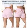 image:imageWiWi Bamboo Visose Pajama Shorts for Women Soft Sleep Bottoms Plus Size Lounge Boxers Pj Sleepwear Bottom S4XCpink White Stripe