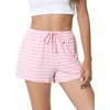 image:imageWiWi Bamboo Visose Pajama Shorts for Women Soft Sleep Bottoms Plus Size Lounge Boxers Pj Sleepwear Bottom S4XCpink White Stripe