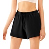image:imageWiWi Bamboo Visose Pajama Shorts for Women Soft Sleep Bottoms Plus Size Lounge Boxers Pj Sleepwear Bottom S4XDblackblack White Stripe