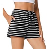 image:imageWiWi Bamboo Visose Pajama Shorts for Women Soft Sleep Bottoms Plus Size Lounge Boxers Pj Sleepwear Bottom S4XDblackblack White Stripe