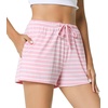 image:imageWiWi Bamboo Visose Pajama Shorts for Women Soft Sleep Bottoms Plus Size Lounge Boxers Pj Sleepwear Bottom S4XDgrey White Stripepink White Stripe