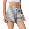 image:imageWiWi Bamboo Visose Pajama Shorts for Women Soft Sleep Bottoms Plus Size Lounge Boxers Pj Sleepwear Bottom S4XDheather Greygrey White Stripe
