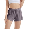 image:imageWiWi Bamboo Visose Pajama Shorts for Women Soft Sleep Bottoms Plus Size Lounge Boxers Pj Sleepwear Bottom S4XEdark Greyarmy Green