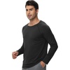 image:imageWiWi Mens Super Soft Long Sleeve Tees Moisture Wicking Shirts Viscose from Bamboo Cooling Crew Neck TShirt SXXLAblack