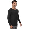 image:imageWiWi Mens Super Soft Long Sleeve Tees Moisture Wicking Shirts Viscose from Bamboo Cooling Crew Neck TShirt SXXLAblack