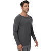 image:imageWiWi Mens Super Soft Long Sleeve Tees Moisture Wicking Shirts Viscose from Bamboo Cooling Crew Neck TShirt SXXLAcharcoal Grey