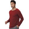 image:imageWiWi Mens Super Soft Long Sleeve Tees Moisture Wicking Shirts Viscose from Bamboo Cooling Crew Neck TShirt SXXLAdark Red