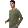 image:imageWiWi Mens Super Soft Long Sleeve Tees Moisture Wicking Shirts Viscose from Bamboo Cooling Crew Neck TShirt SXXLAgreen