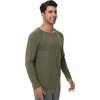 image:imageWiWi Mens Super Soft Long Sleeve Tees Moisture Wicking Shirts Viscose from Bamboo Cooling Crew Neck TShirt SXXLAgreen