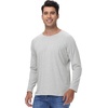 image:imageWiWi Mens Super Soft Long Sleeve Tees Moisture Wicking Shirts Viscose from Bamboo Cooling Crew Neck TShirt SXXLAlight Heather Grey