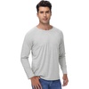 image:imageWiWi Mens Super Soft Long Sleeve Tees Moisture Wicking Shirts Viscose from Bamboo Cooling Crew Neck TShirt SXXLAlight Heather Grey