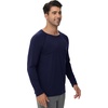 image:imageWiWi Mens Super Soft Long Sleeve Tees Moisture Wicking Shirts Viscose from Bamboo Cooling Crew Neck TShirt SXXLAnavy