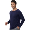 image:imageWiWi Mens Super Soft Long Sleeve Tees Moisture Wicking Shirts Viscose from Bamboo Cooling Crew Neck TShirt SXXLAnavy