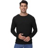 image:imageWiWi Mens Super Soft Long Sleeve Tees Moisture Wicking Shirts Viscose from Bamboo Cooling Crew Neck TShirt SXXLBblack