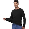 image:imageWiWi Mens Super Soft Long Sleeve Tees Moisture Wicking Shirts Viscose from Bamboo Cooling Crew Neck TShirt SXXLBblack