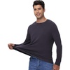 image:imageWiWi Mens Super Soft Long Sleeve Tees Moisture Wicking Shirts Viscose from Bamboo Cooling Crew Neck TShirt SXXLBblue Black