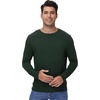 image:imageWiWi Mens Super Soft Long Sleeve Tees Moisture Wicking Shirts Viscose from Bamboo Cooling Crew Neck TShirt SXXLBdark Fence Green