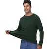 image:imageWiWi Mens Super Soft Long Sleeve Tees Moisture Wicking Shirts Viscose from Bamboo Cooling Crew Neck TShirt SXXLBdark Fence Green