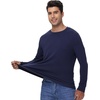 image:imageWiWi Mens Super Soft Long Sleeve Tees Moisture Wicking Shirts Viscose from Bamboo Cooling Crew Neck TShirt SXXLBnavy