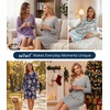 image:imageWiWi Nightgowns for Women Bamboo Viscose Soft Long Sleeve Sleep Shirts Comfy Sleepwear Night Shirts S4XAarmy Green