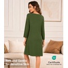 image:imageWiWi Nightgowns for Women Bamboo Viscose Soft Long Sleeve Sleep Shirts Comfy Sleepwear Night Shirts S4XAarmy Green