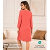 image:imageWiWi Nightgowns for Women Bamboo Viscose Soft Long Sleeve Sleep Shirts Comfy Sleepwear Night Shirts S4XAcoral
