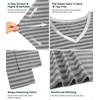 image:imageWiWi Nightgowns for Women Bamboo Viscose Soft Long Sleeve Sleep Shirts Comfy Sleepwear Night Shirts S4XAheather Grey Stripe