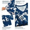 image:imageWiWi Nightgowns for Women Bamboo Viscose Soft Long Sleeve Sleep Shirts Comfy Sleepwear Night Shirts S4XAink Blue Floral