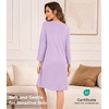 image:imageWiWi Nightgowns for Women Bamboo Viscose Soft Long Sleeve Sleep Shirts Comfy Sleepwear Night Shirts S4XAlight Purple