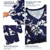 image:imageWiWi Nightgowns for Women Bamboo Viscose Soft Long Sleeve Sleep Shirts Comfy Sleepwear Night Shirts S4XAnavy Floral