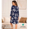 image:imageWiWi Nightgowns for Women Bamboo Viscose Soft Long Sleeve Sleep Shirts Comfy Sleepwear Night Shirts S4XAnavy Floral