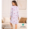 image:imageWiWi Nightgowns for Women Bamboo Viscose Soft Long Sleeve Sleep Shirts Comfy Sleepwear Night Shirts S4XApeony on Gray