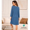 image:imageWiWi Nightgowns for Women Bamboo Viscose Soft Long Sleeve Sleep Shirts Comfy Sleepwear Night Shirts S4XAprussian Blue
