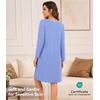image:imageWiWi Nightgowns for Women Bamboo Viscose Soft Long Sleeve Sleep Shirts Comfy Sleepwear Night Shirts S4XAsky Blue