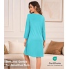 image:imageWiWi Nightgowns for Women Bamboo Viscose Soft Long Sleeve Sleep Shirts Comfy Sleepwear Night Shirts S4XAturquoise